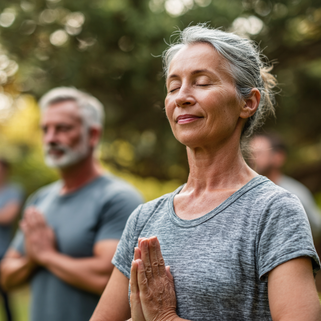 Middle-aged movement specialist demonstrating gentle approach to body care